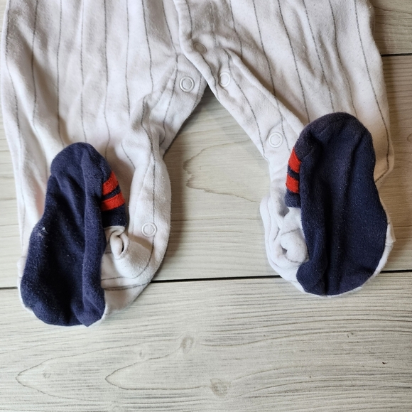 Carter's All star baseball baby footie sleeper pajama size 9 mo - Picture 4 of 10